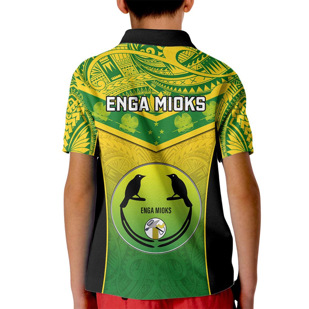 Papua New Guinea Rugby Kid Polo Shirt Enga Mioks PNG Polynesian Pattern - Wonder Print Shop