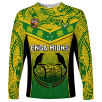 Papua New Guinea Rugby Long Sleeve Shirt Enga Mioks PNG Polynesian Pattern - Wonder Print Shop