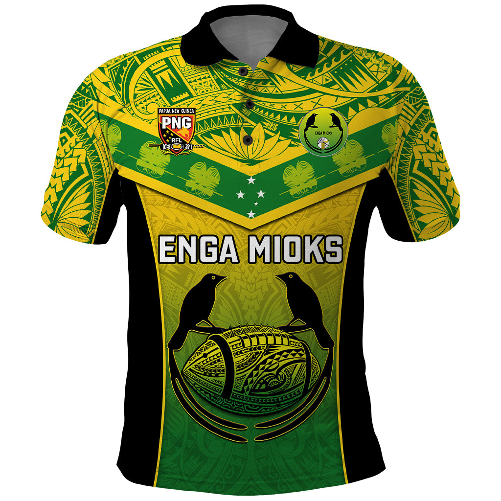 Papua New Guinea Rugby Polo Shirt Enga Mioks PNG Polynesian Pattern - Wonder Print Shop