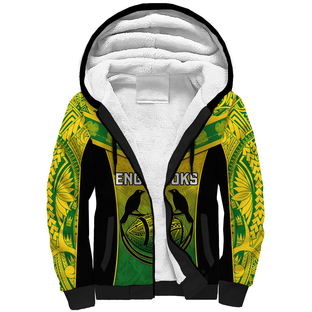 Papua New Guinea Rugby Sherpa Hoodie Enga Mioks PNG Polynesian Pattern - Wonder Print Shop