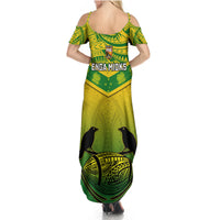 Papua New Guinea Rugby Summer Maxi Dress Enga Mioks PNG Polynesian Pattern - Wonder Print Shop