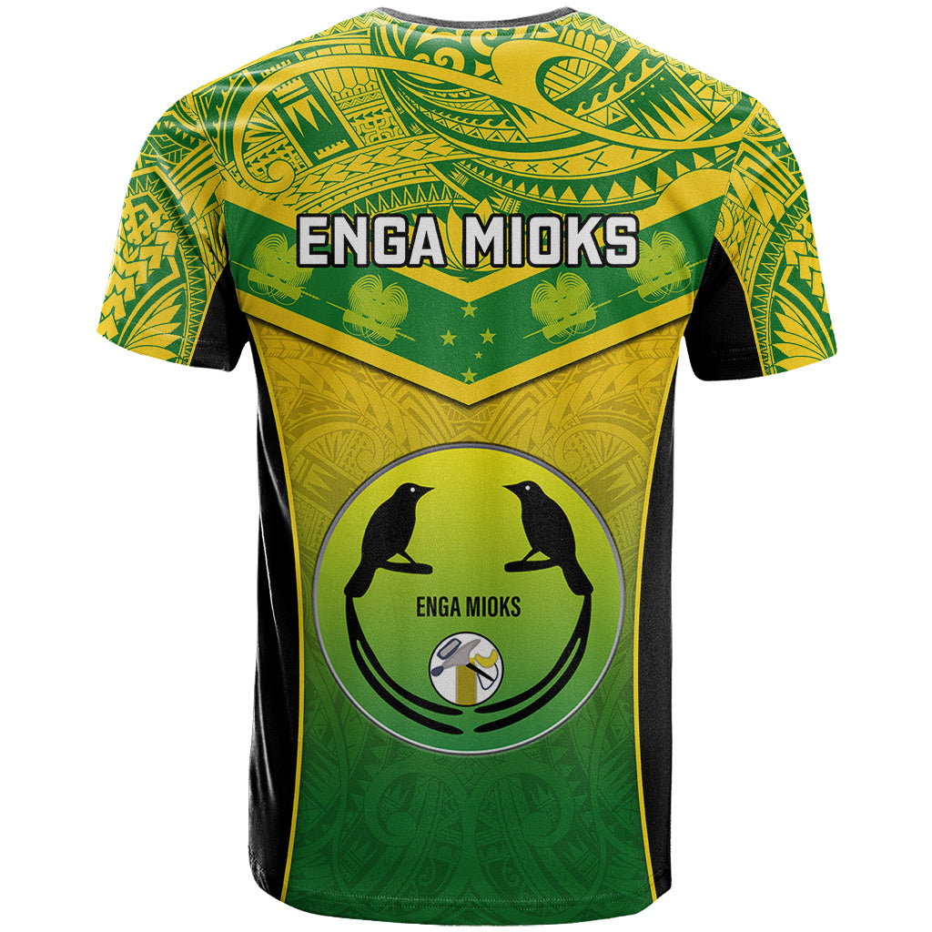 Papua New Guinea Rugby T Shirt Enga Mioks PNG Polynesian Pattern - Wonder Print Shop