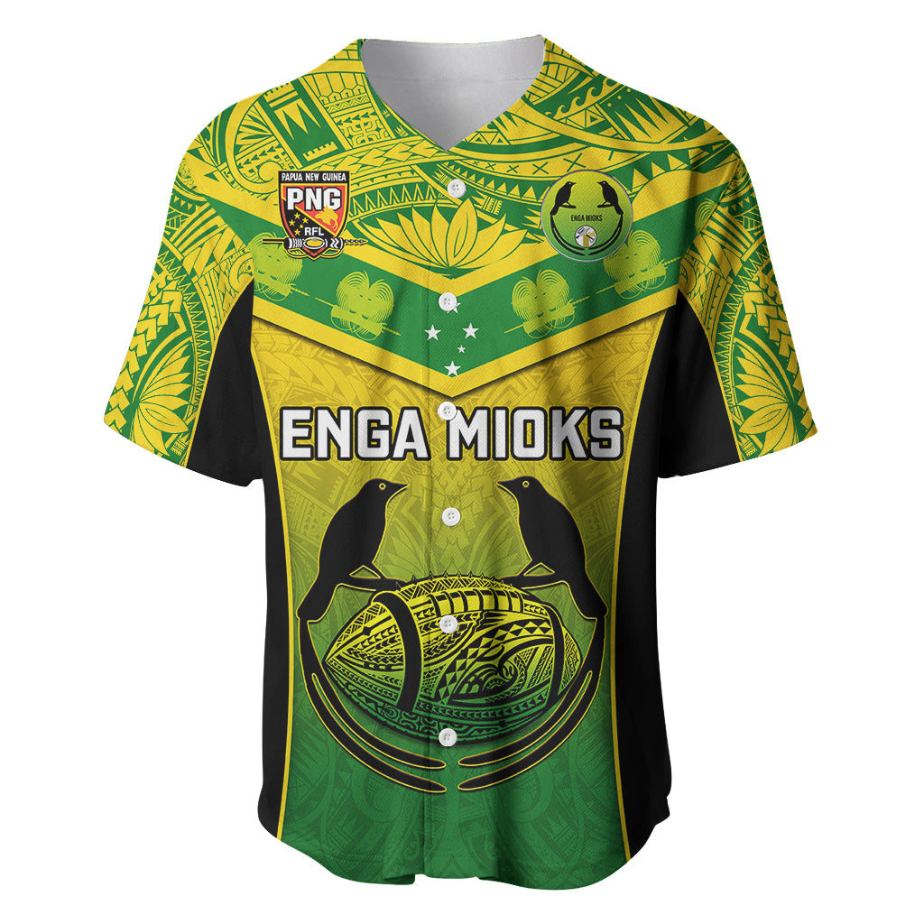 Custom Papua New Guinea Rugby Baseball Jersey Enga Mioks PNG Polynesian Pattern - Wonder Print Shop