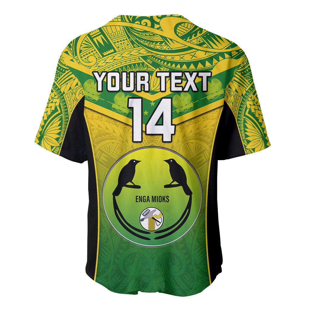 Custom Papua New Guinea Rugby Baseball Jersey Enga Mioks PNG Polynesian Pattern - Wonder Print Shop