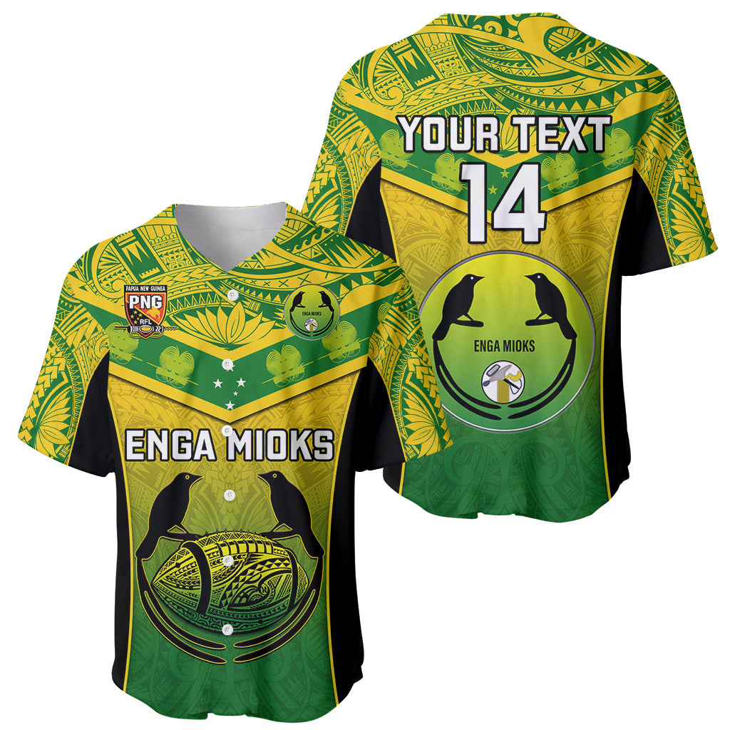 Custom Papua New Guinea Rugby Baseball Jersey Enga Mioks PNG Polynesian Pattern - Wonder Print Shop