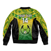 Custom Papua New Guinea Rugby Bomber Jacket Enga Mioks PNG Polynesian Pattern - Wonder Print Shop