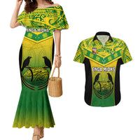 Custom Papua New Guinea Rugby Couples Matching Mermaid Dress And Hawaiian Shirt Enga Mioks PNG Polynesian Pattern - Wonder Print Shop