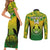 Custom Papua New Guinea Rugby Couples Matching Short Sleeve Bodycon Dress and Long Sleeve Button Shirts Enga Mioks PNG Polynesian Pattern - Wonder Print Shop