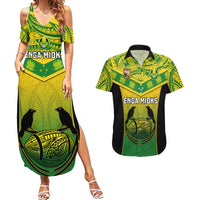 Custom Papua New Guinea Rugby Couples Matching Summer Maxi Dress and Hawaiian Shirt Enga Mioks PNG Polynesian Pattern - Wonder Print Shop