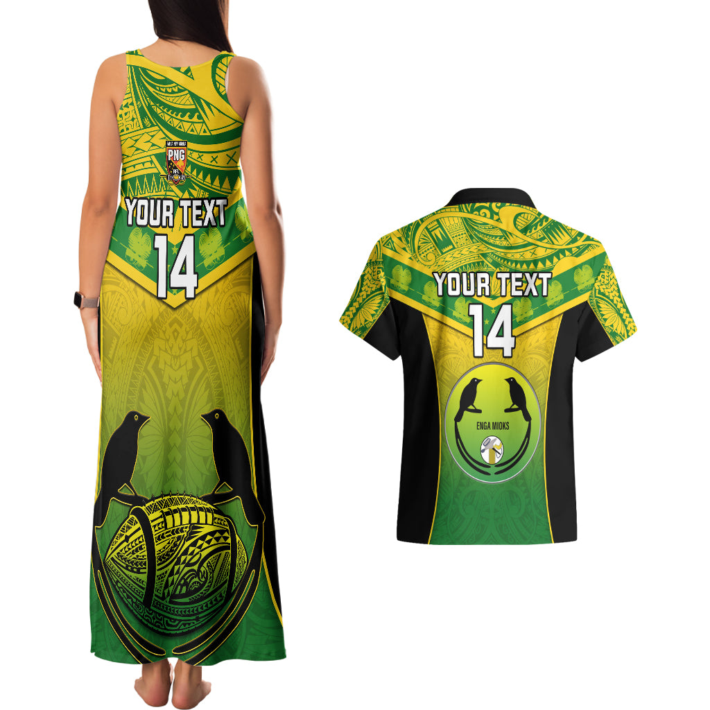 Custom Papua New Guinea Rugby Couples Matching Tank Maxi Dress And Hawaiian Shirt Enga Mioks PNG Polynesian Pattern - Wonder Print Shop