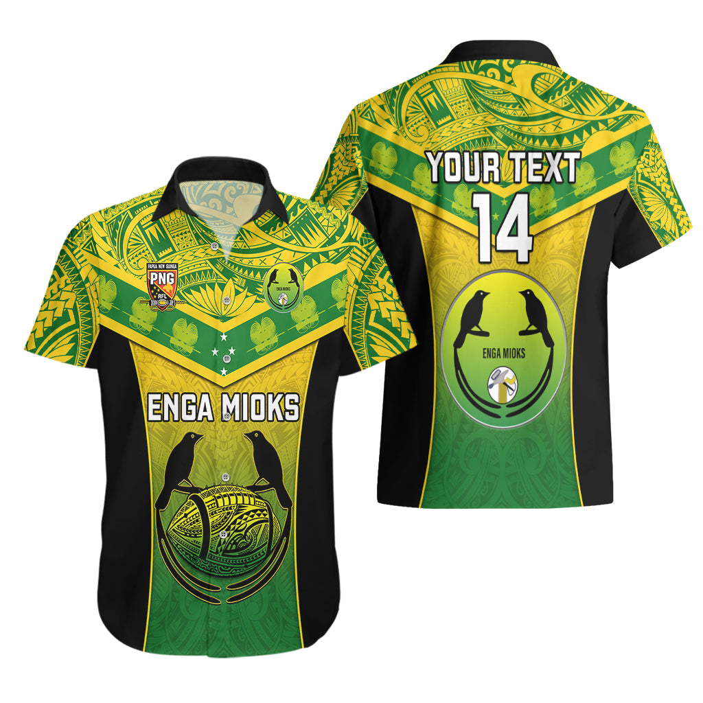Custom Papua New Guinea Rugby Hawaiian Shirt Enga Mioks PNG Polynesian Pattern - Wonder Print Shop