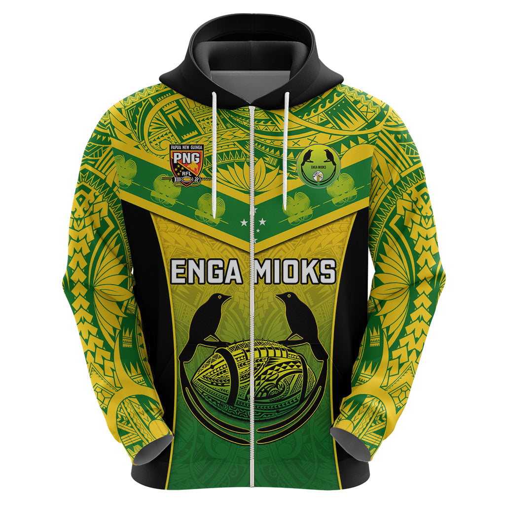 Custom Papua New Guinea Rugby Hoodie Enga Mioks PNG Polynesian Pattern - Wonder Print Shop
