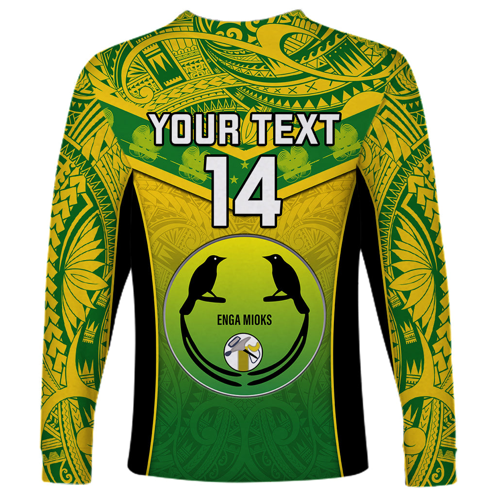 Custom Papua New Guinea Rugby Long Sleeve Shirt Enga Mioks PNG Polynesian Pattern - Wonder Print Shop