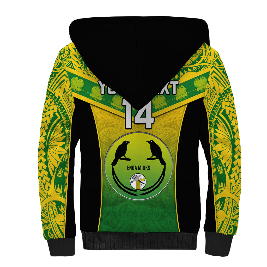 Custom Papua New Guinea Rugby Sherpa Hoodie Enga Mioks PNG Polynesian Pattern - Wonder Print Shop