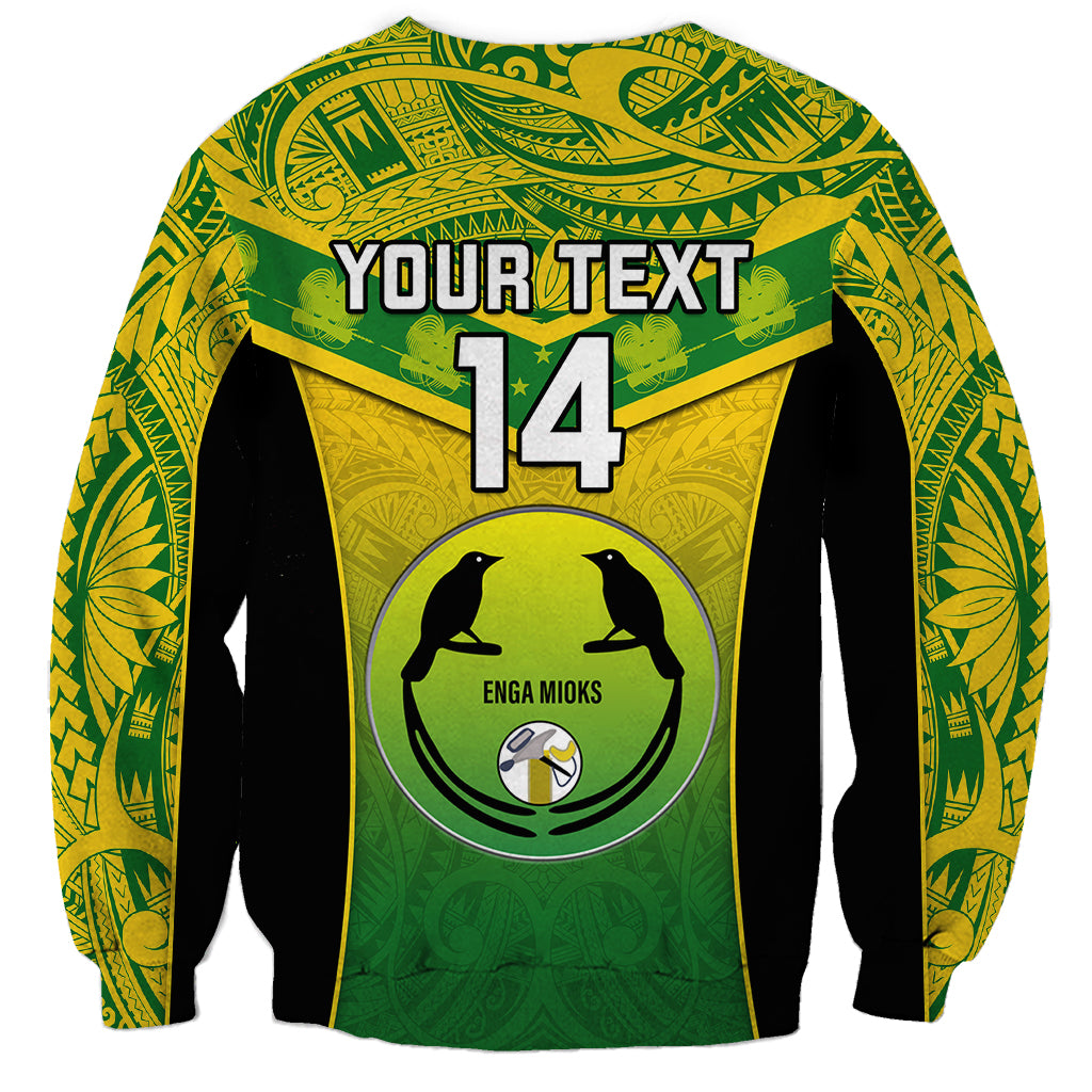 Custom Papua New Guinea Rugby Sweatshirt Enga Mioks PNG Polynesian Pattern - Wonder Print Shop