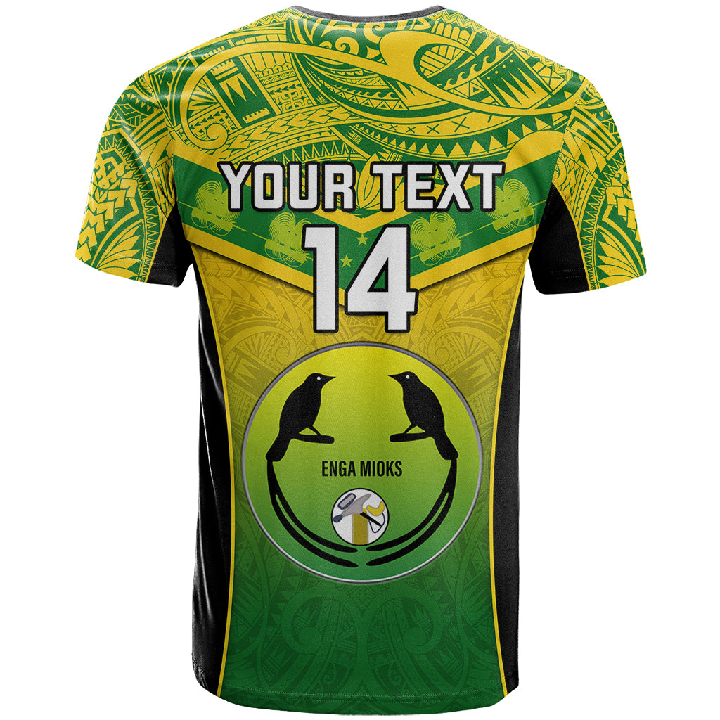 Custom Papua New Guinea Rugby T Shirt Enga Mioks PNG Polynesian Pattern - Wonder Print Shop