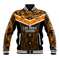 Papua New Guinea Rugby Baseball Jacket Lae Snax Tigers PNG Polynesian Pattern - Wonder Print Shop