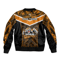 Papua New Guinea Rugby Bomber Jacket Lae Snax Tigers PNG Polynesian Pattern - Wonder Print Shop