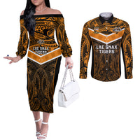 papua-new-guinea-rugby-couples-matching-off-the-shoulder-long-sleeve-dress-and-long-sleeve-button-shirts-lae-snax-tigers-png-polynesian-pattern