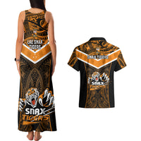 Papua New Guinea Rugby Couples Matching Tank Maxi Dress And Hawaiian Shirt Lae Snax Tigers PNG Polynesian Pattern - Wonder Print Shop