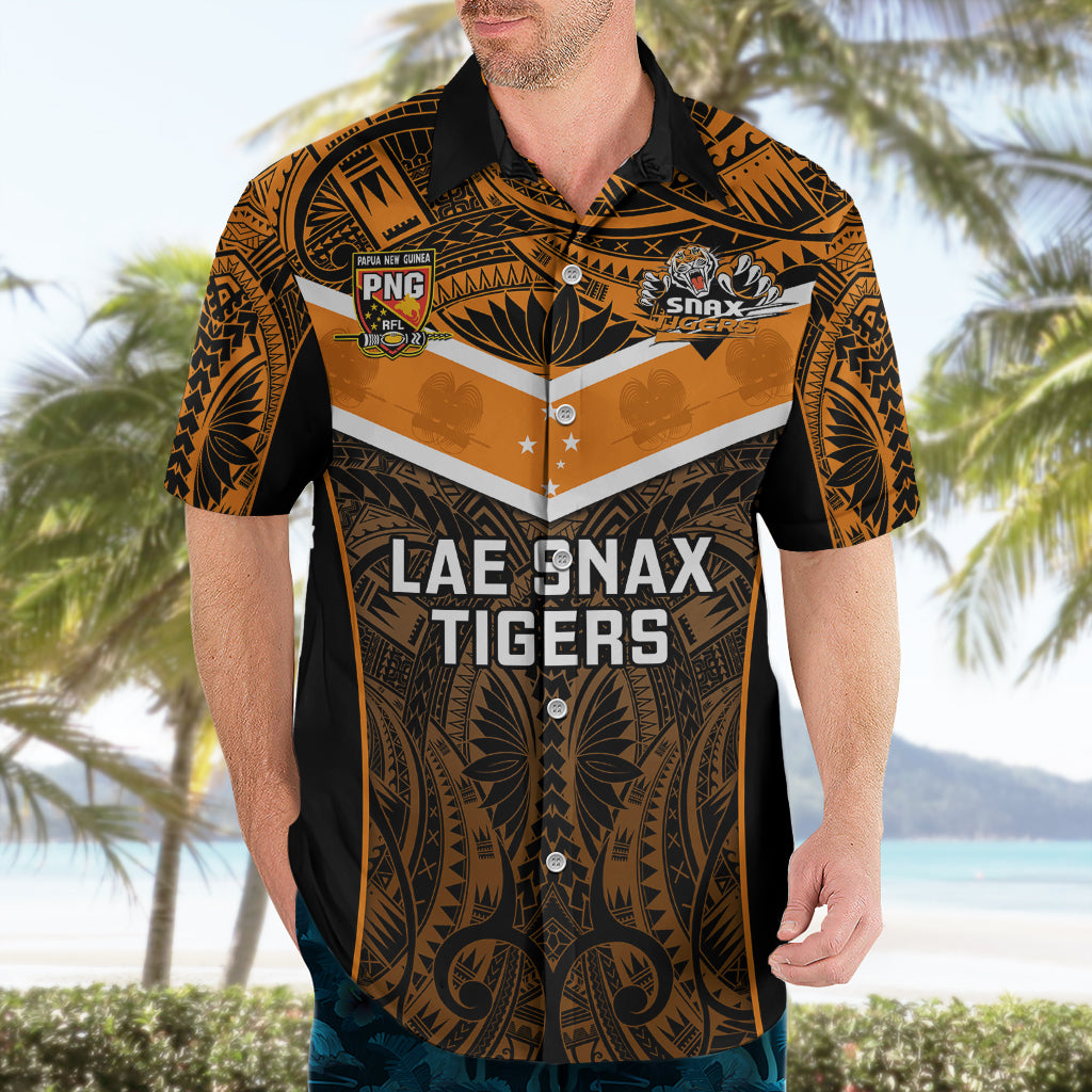 Papua New Guinea Rugby Hawaiian Shirt Lae Snax Tigers PNG Polynesian Pattern - Wonder Print Shop
