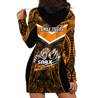 Papua New Guinea Rugby Hoodie Dress Lae Snax Tigers PNG Polynesian Pattern - Wonder Print Shop