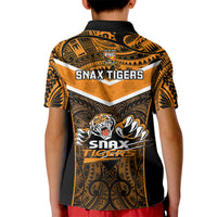 Papua New Guinea Rugby Kid Polo Shirt Lae Snax Tigers PNG Polynesian Pattern - Wonder Print Shop