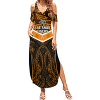 Papua New Guinea Rugby Summer Maxi Dress Lae Snax Tigers PNG Polynesian Pattern - Wonder Print Shop