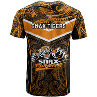 Papua New Guinea Rugby T Shirt Lae Snax Tigers PNG Polynesian Pattern - Wonder Print Shop