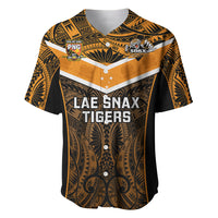 Custom Papua New Guinea Rugby Baseball Jersey Lae Snax Tigers PNG Polynesian Pattern - Wonder Print Shop
