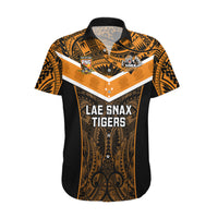 Custom Papua New Guinea Rugby Hawaiian Shirt Lae Snax Tigers PNG Polynesian Pattern - Wonder Print Shop