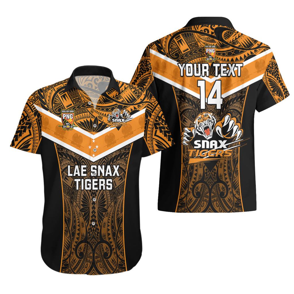 Custom Papua New Guinea Rugby Hawaiian Shirt Lae Snax Tigers PNG Polynesian Pattern - Wonder Print Shop