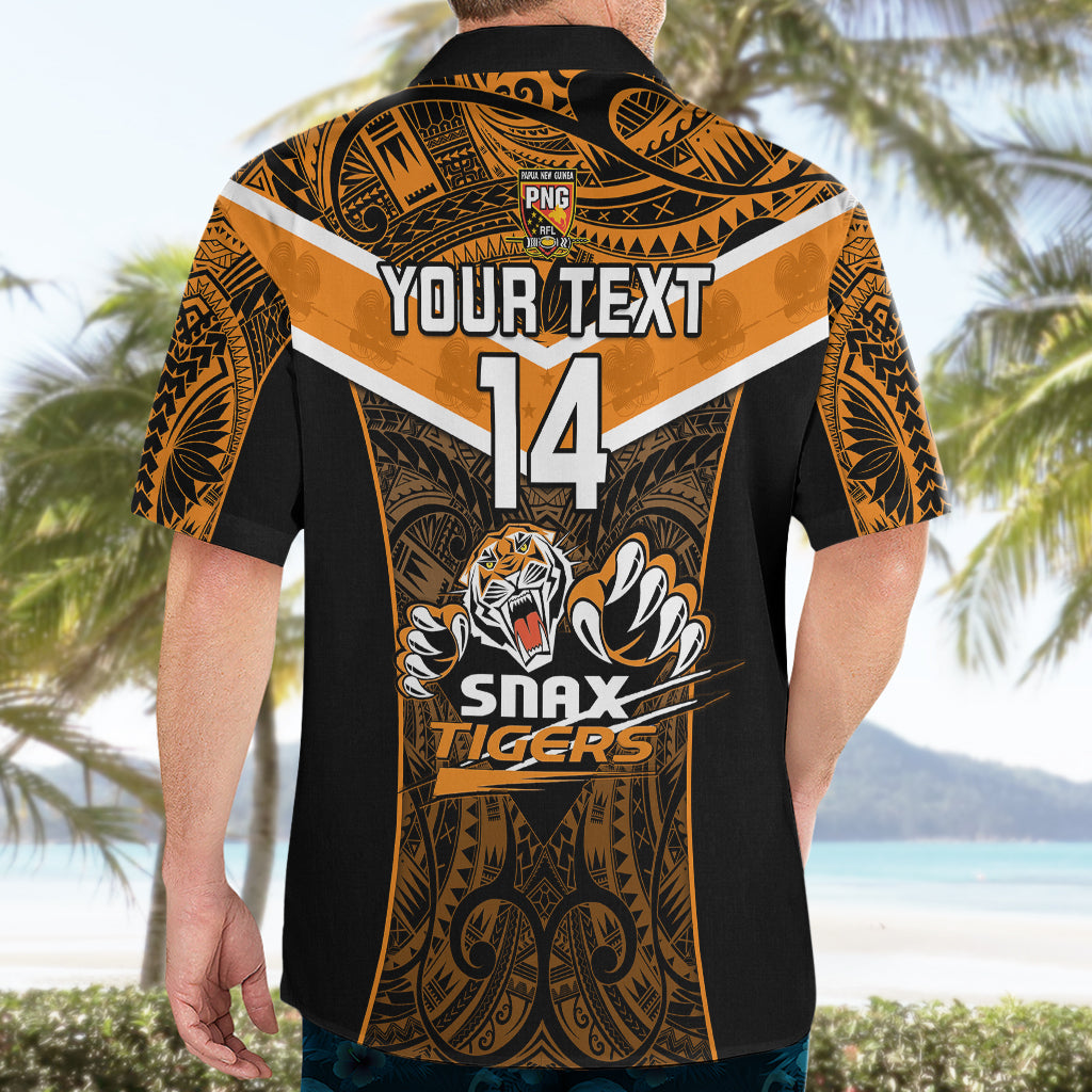 Custom Papua New Guinea Rugby Hawaiian Shirt Lae Snax Tigers PNG Polynesian Pattern - Wonder Print Shop