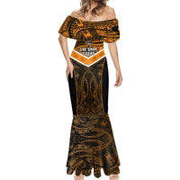 Custom Papua New Guinea Rugby Mermaid Dress Lae Snax Tigers PNG Polynesian Pattern - Wonder Print Shop