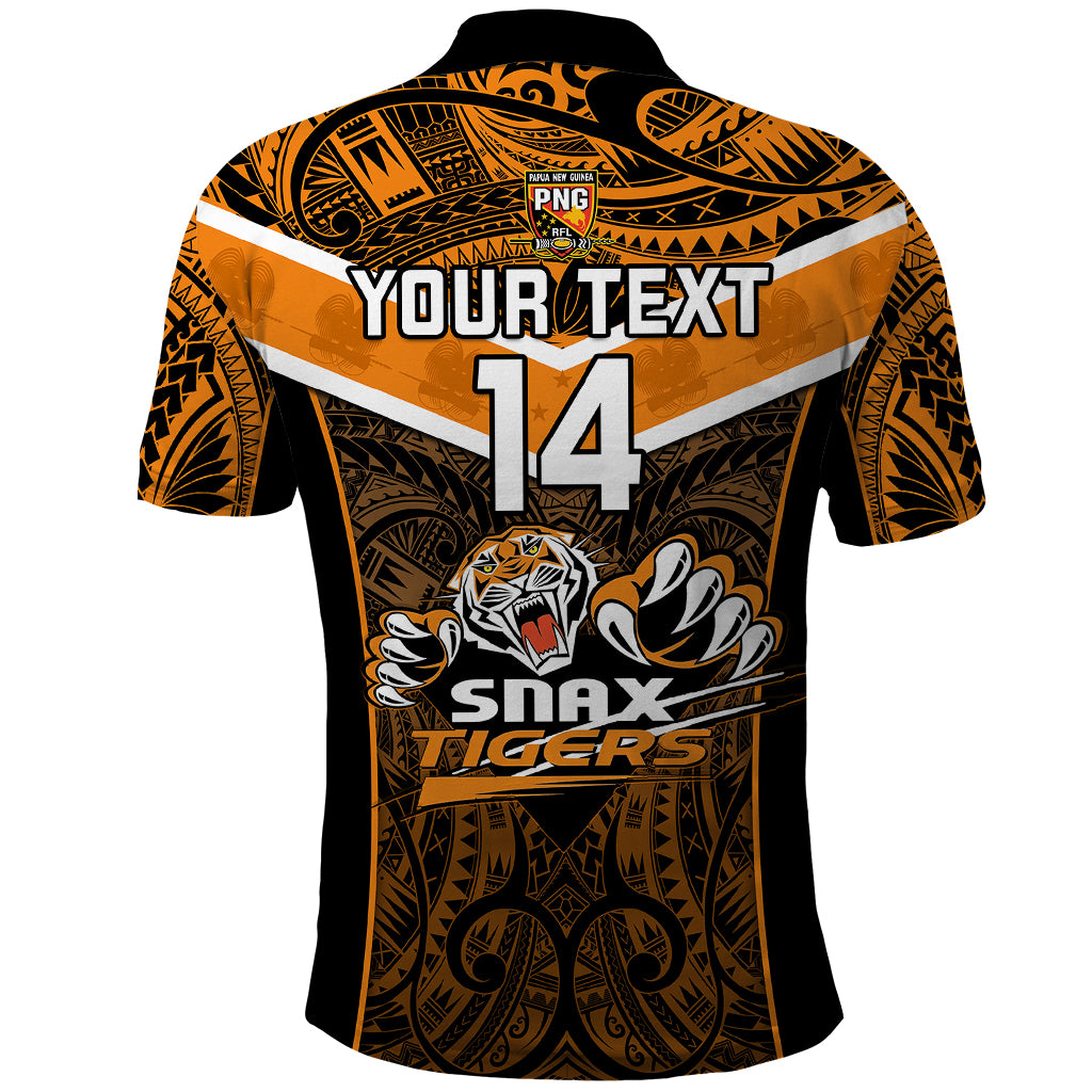 Custom Papua New Guinea Rugby Polo Shirt Lae Snax Tigers PNG Polynesian Pattern - Wonder Print Shop