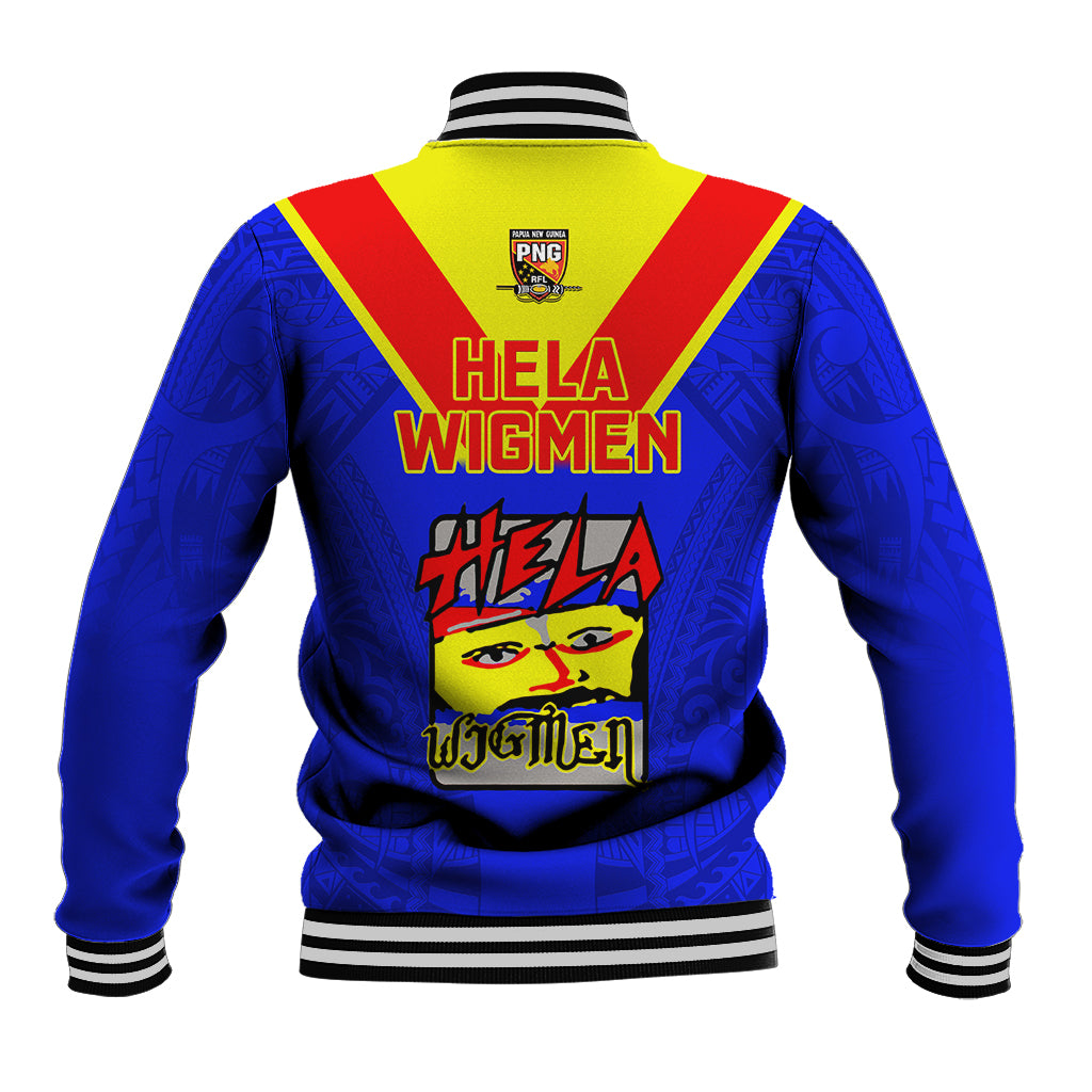 Papua New Guinea Rugby Baseball Jacket Hela Wigmen PNG Polynesian Pattern - Wonder Print Shop