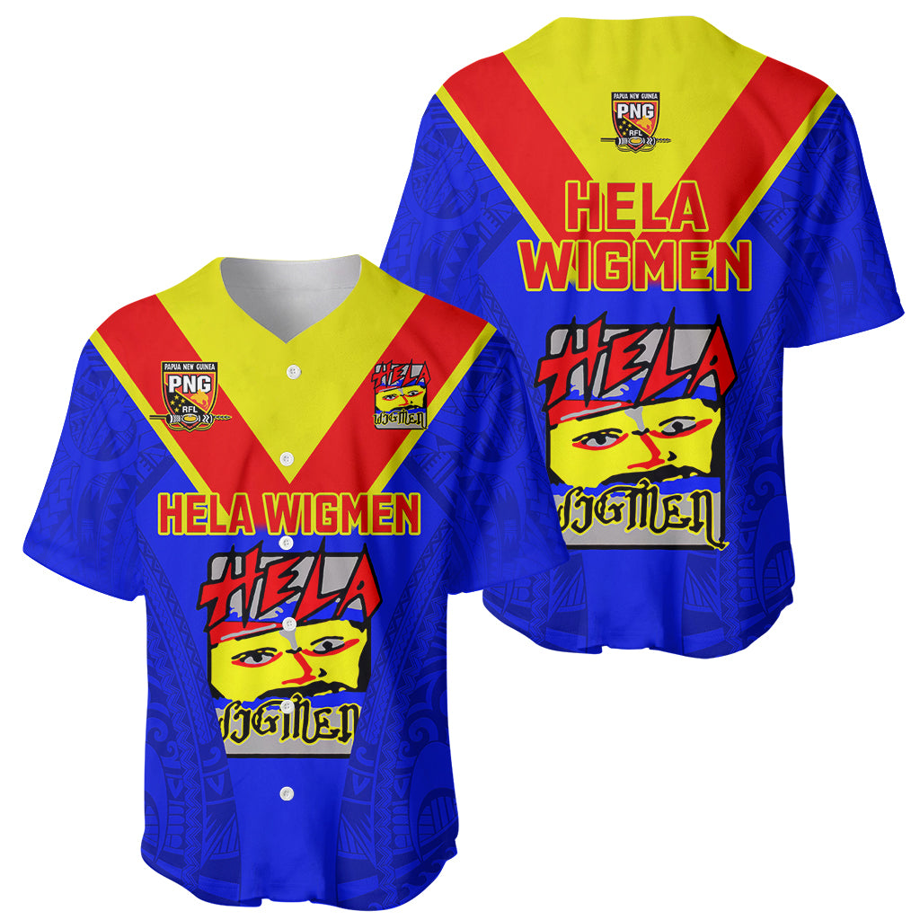 Papua New Guinea Rugby Baseball Jersey Hela Wigmen PNG Polynesian Pattern - Wonder Print Shop