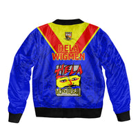 Papua New Guinea Rugby Bomber Jacket Hela Wigmen PNG Polynesian Pattern - Wonder Print Shop