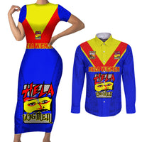 Papua New Guinea Rugby Couples Matching Short Sleeve Bodycon Dress and Long Sleeve Button Shirts Hela Wigmen PNG Polynesian Pattern - Wonder Print Shop