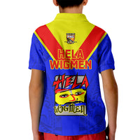 Papua New Guinea Rugby Kid Polo Shirt Hela Wigmen PNG Polynesian Pattern - Wonder Print Shop