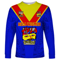Papua New Guinea Rugby Long Sleeve Shirt Hela Wigmen PNG Polynesian Pattern - Wonder Print Shop