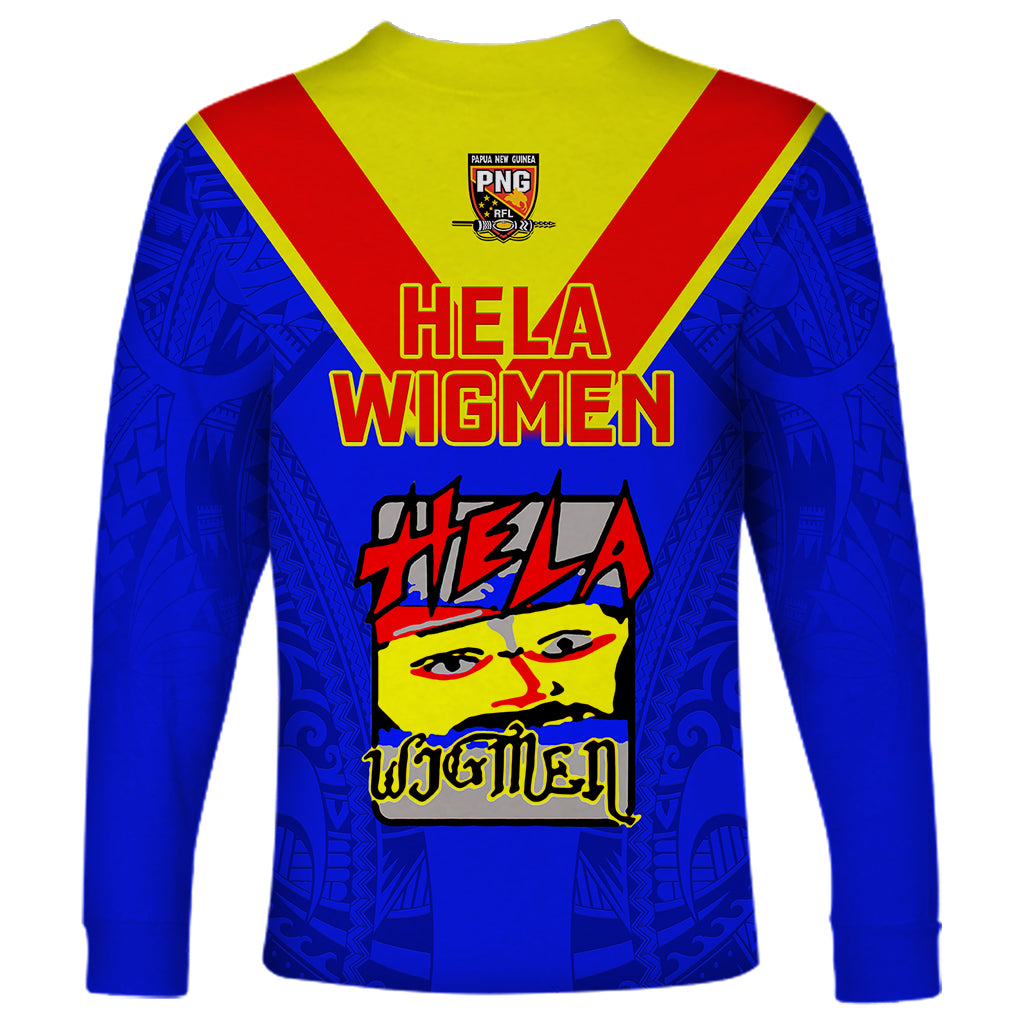 Papua New Guinea Rugby Long Sleeve Shirt Hela Wigmen PNG Polynesian Pattern - Wonder Print Shop