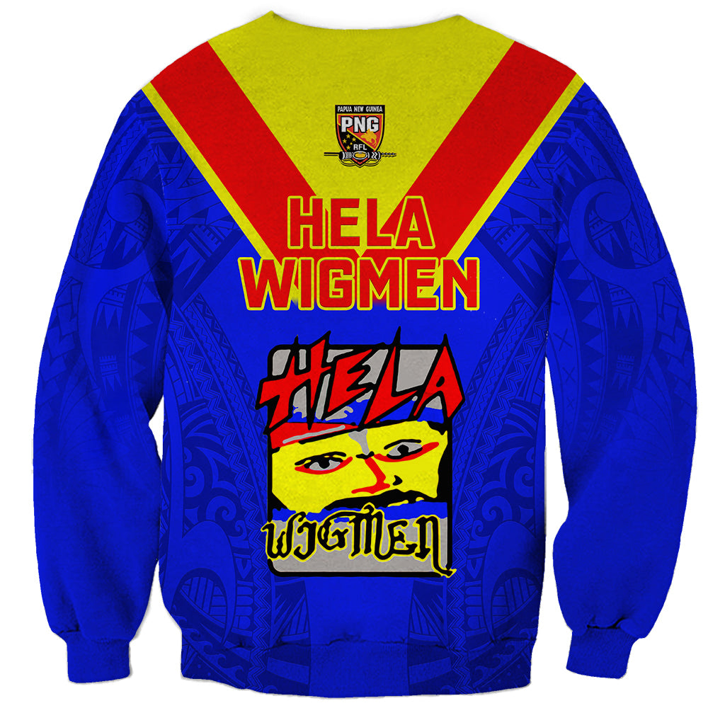 Papua New Guinea Rugby Sweatshirt Hela Wigmen PNG Polynesian Pattern - Wonder Print Shop