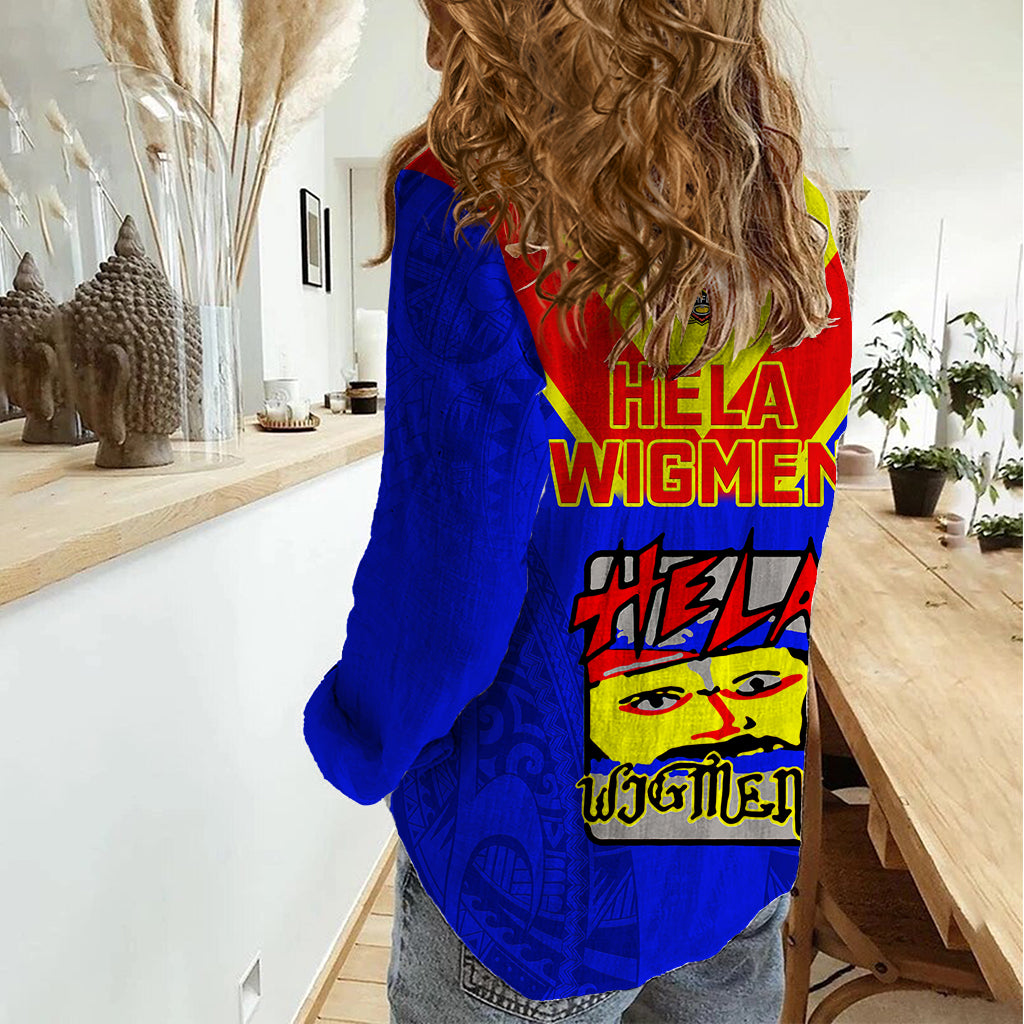 Papua New Guinea Rugby Women Casual Shirt Hela Wigmen PNG Polynesian Pattern - Wonder Print Shop