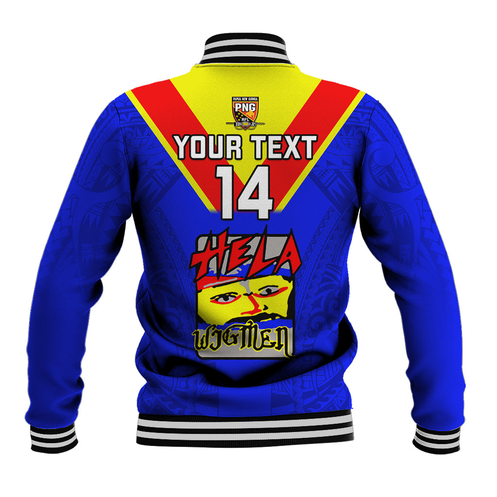 Custom Papua New Guinea Rugby Baseball Jacket Hela Wigmen PNG Polynesian Pattern - Wonder Print Shop