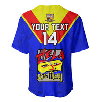 Custom Papua New Guinea Rugby Baseball Jersey Hela Wigmen PNG Polynesian Pattern - Wonder Print Shop
