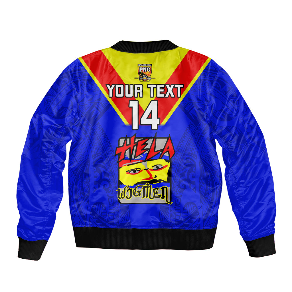 Custom Papua New Guinea Rugby Bomber Jacket Hela Wigmen PNG Polynesian Pattern - Wonder Print Shop