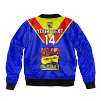 Custom Papua New Guinea Rugby Bomber Jacket Hela Wigmen PNG Polynesian Pattern - Wonder Print Shop