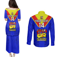 Custom Papua New Guinea Rugby Couples Matching Puletasi Dress and Long Sleeve Button Shirts Hela Wigmen PNG Polynesian Pattern - Wonder Print Shop