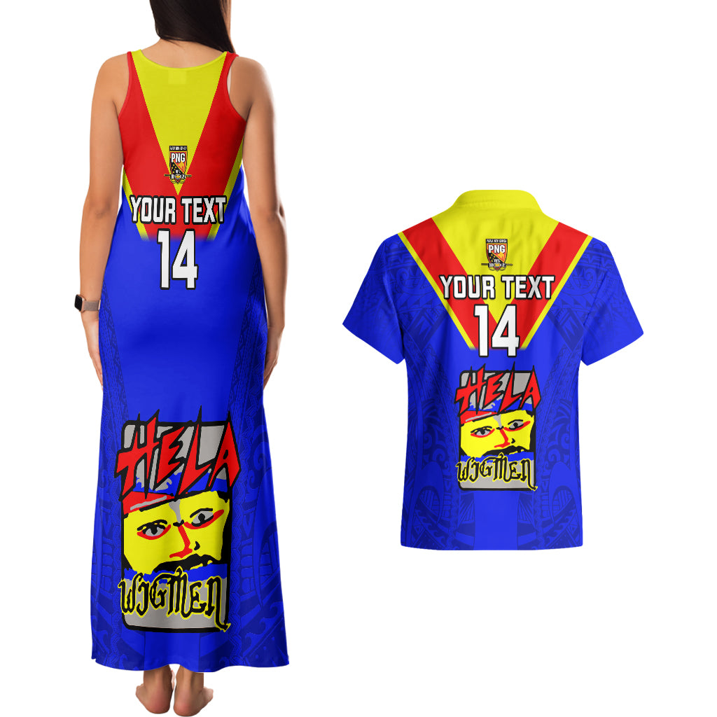 Custom Papua New Guinea Rugby Couples Matching Tank Maxi Dress And Hawaiian Shirt Hela Wigmen PNG Polynesian Pattern - Wonder Print Shop